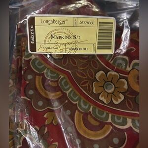 12 LONGABERGER CRIMSON HILL RETIRED NAPKINS